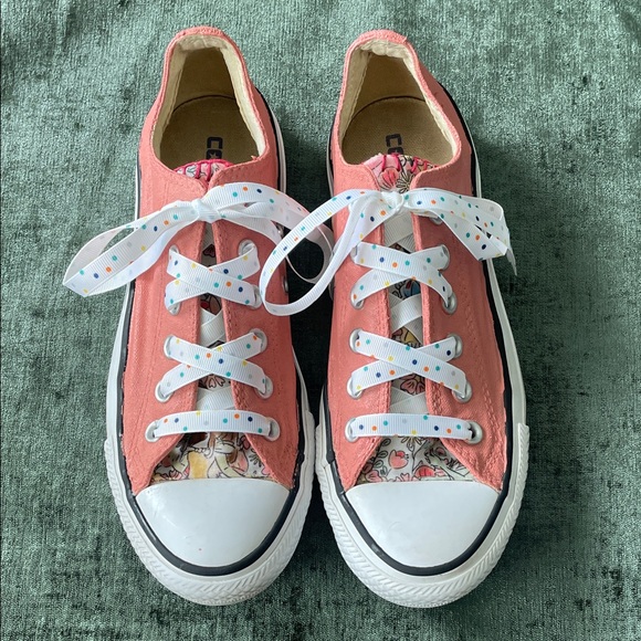 Coral Pink ConverseCustom Low-Top Disney Princess Sneakers - Picture 3 of 8